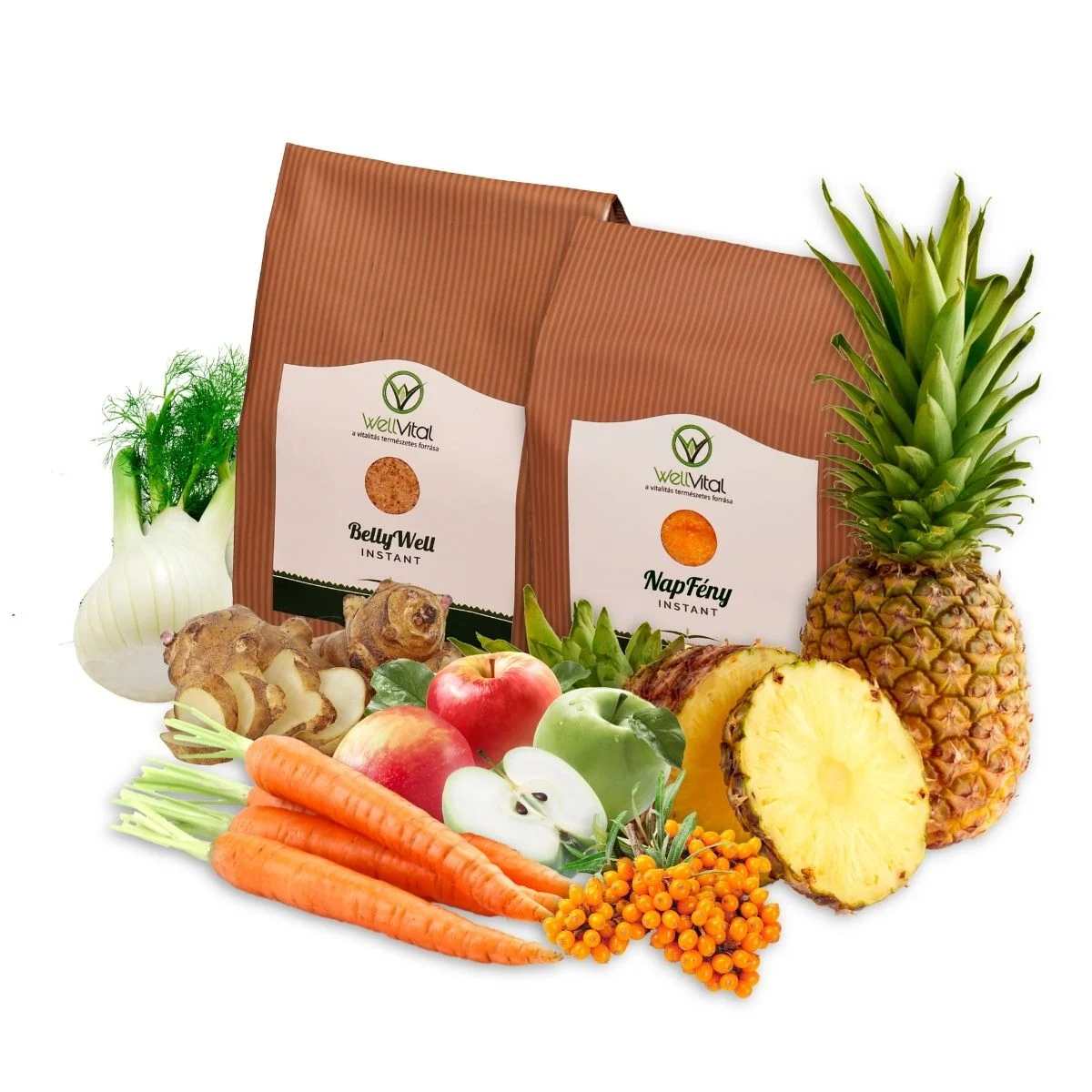 bellywell napfeny instant duo csomag gyumolcs kristaly zoldseg kristaly - WellVital