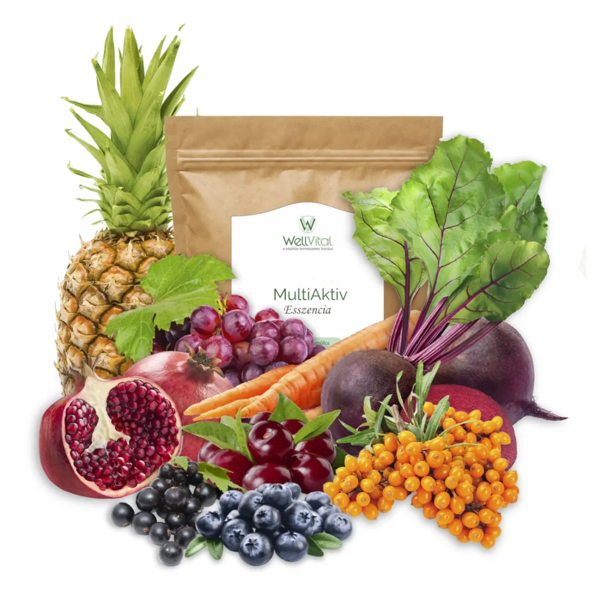 multiaktiv esszencia 50g zoldsegkristaly gyumolcskristaly wellvital - WellVital