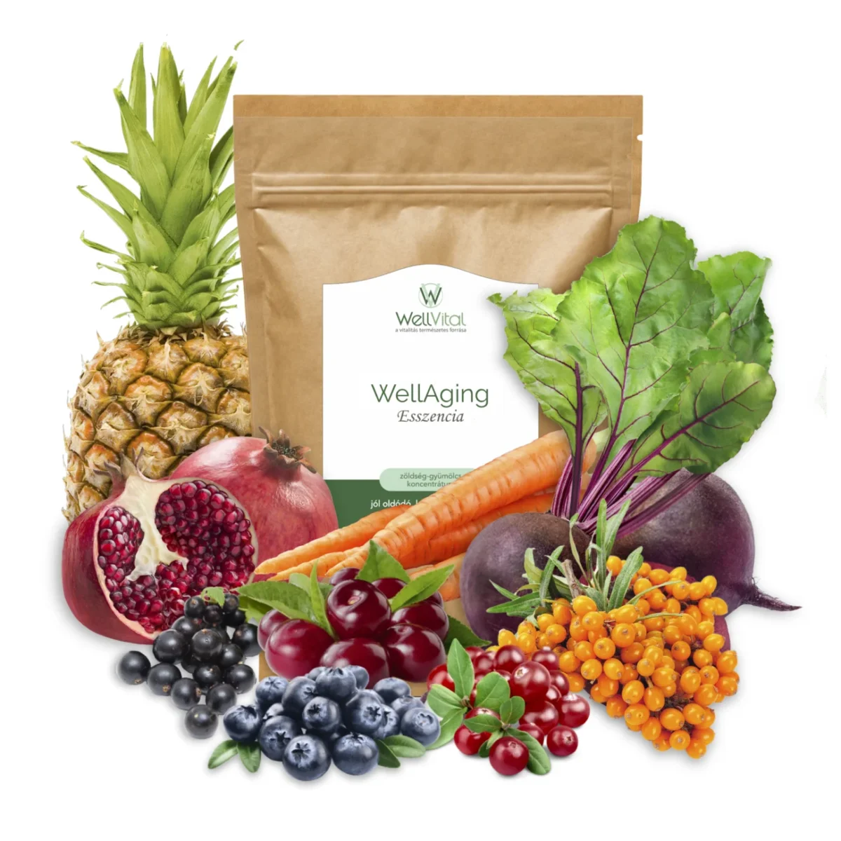 wellaging esszencia 200g zoldsegkristaly gyumolcskristaly wellvital - WellVital